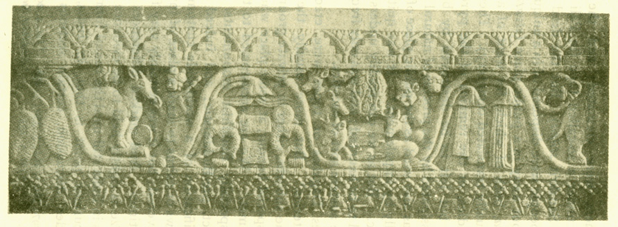 Fig. 12. — Scrollwork Ornament As Used Outside Houses And On Topes In Buddhist India. [From the Bharahat Tope. Pl. xliii.]