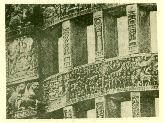 Fig. 54 Details from Eastern Gate of Sanchi Tope.